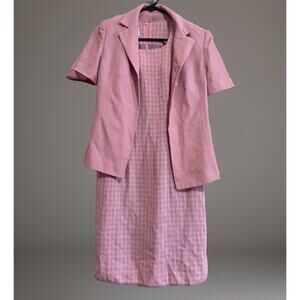 Gaomei Dress + Jacket Handmade‎ Pink/purple Europe Size 36 Plaid Pattern